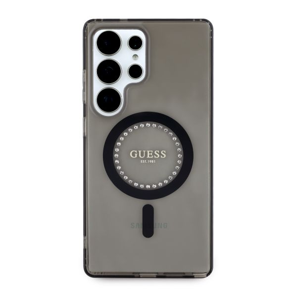 Guess MagSafe IML Strass Hülle Samsung Galaxy S25 Ultra - Schwarz