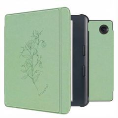 imoshion Design Slim Hard Case Sleepcover mit Stand Kobo Libra Colour - Floral Green