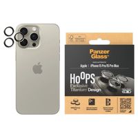 PanzerGlass Kameraprotektor Hoop Optic Rings für das Apple iPhone 15 Pro / 15 Pro Max - Natural Titanium