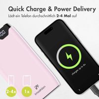 imoshion Powerbank - 20.000 mAh - Schnelles Aufladen und Power Delivery - Rosa