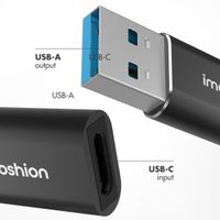 imoshion 2x USB-A 3.1 (Stecker)-auf-USB-C (Buchse)-Adapter – OTG – Schwarz