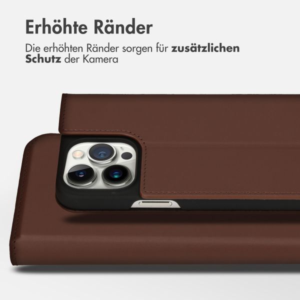 Accezz Premium Leather Slim Klapphülle Apple iPhone 14 Pro Max - Braun