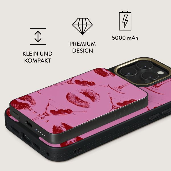 Burga Magnetische Powerbank 5.000 mAh - MagSafe und Qi2 - Call Me / Gunmetal