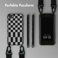 Selencia SilikonHülle design mit abnehmbarem Band Apple iPhone SE (2022 / 2020) / 8 / 7 - Irregular Check Black