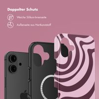 Selencia Vivid Rückabdeckung mit MagSafe Apple iPhone 16 - Wavy Swirl Pink Plum