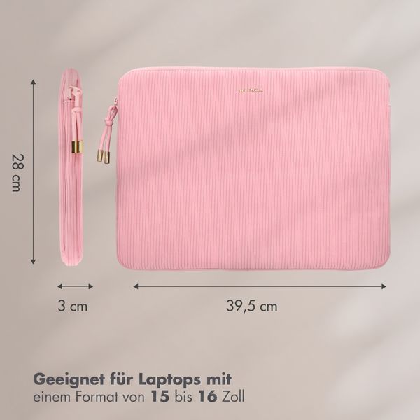 Selencia Cord Laptop Hülle 15-16 Zoll - Laptop Sleeve - Soft Blush