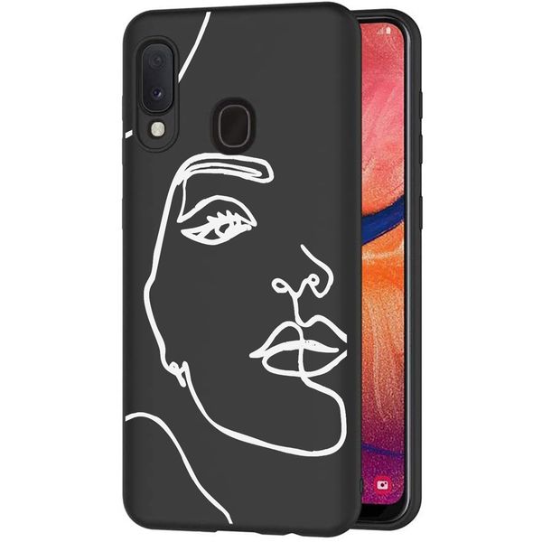 imoshion Design Hülle Samsung Galaxy A20e - Abstraktes Gesicht - Weiß