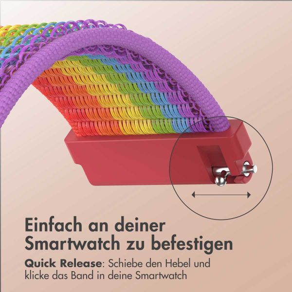 imoshion Nylonband mit Klettverschluss - Universelle 20 mm Anschluss - Regenbogen