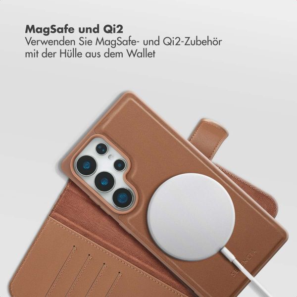 Selencia Olyn Abnehmbare Bookcase mit MagSafe Samsung Galaxy S25 Ultra - Braun