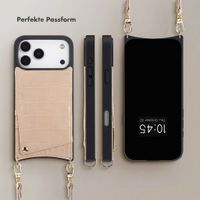 Selencia Nova Croco HandyHülle mit Kordel und Kartenhalter Apple iPhone 18 Pro / 17 Pro - Beige