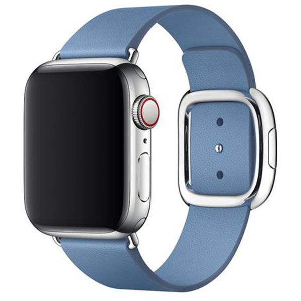 Apple Leather Band Modern Buckle für die Apple Watch Series 1-9 / SE - 38/40/41 mm / Series 10 - 42 mm - Größe L - Cornflower