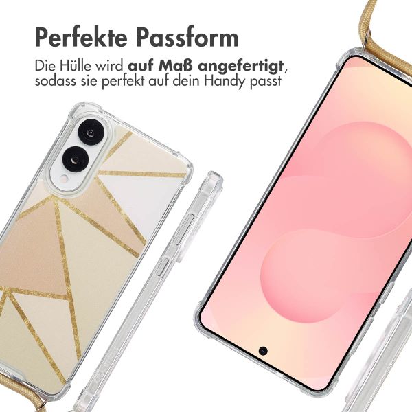 imoshion Design Hülle mit Band Samsung Galaxy S25 Edge - Beige Graphic