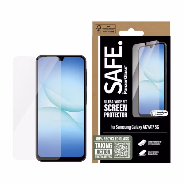 SAFE by PanzerGlass Ultra-Wide Fit Screenprotector inkl. Applikator Samsung Galaxy A17 (5G)