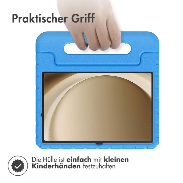 imoshion Schutzhülle mit Handgriff kindersicher für das Samsung Galaxy Tab A9 Plus - Blau