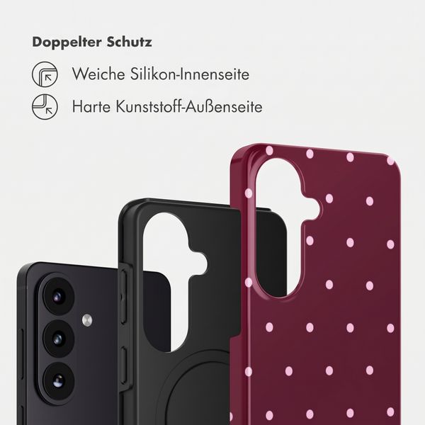 Selencia Vivid Back Cover Samsung Galaxy S26 - Happy Dots Burgundy