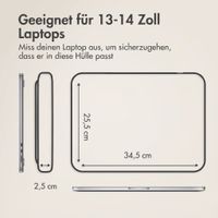 Accezz Leather Laptop Hülle mit Reißverschluss 13-14 Zoll - Laptop Sleeve - Cognac