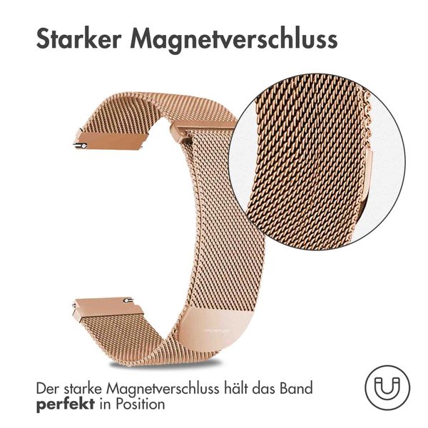 imoshion Magnetisches Milanaise Armband -   Universelle 20 mm Anschluss - Größe S - Rosé gold