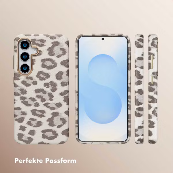 Selencia Sabi Backcover Leopardenmuster mit MagSafe Samsung Galaxy S25 - Soft Ivory