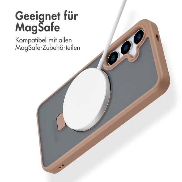 Accezz Ring Stand Backcover mit MagSafe Samsung Galaxy S24 - Braun
