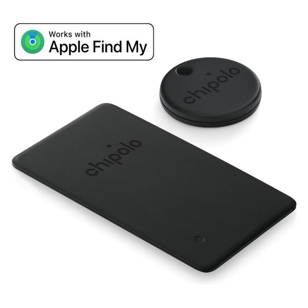 Chipolo Spot Bundle – Bluetooth-Tracker für iOS – 1x Tag & 1x Karte – Schwarz