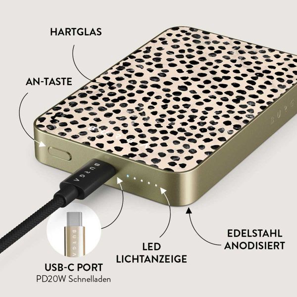 Burga Magnetische Powerbank 5.000 mAh - MagSafe und Qi2 - Mandel-Latte / Gold