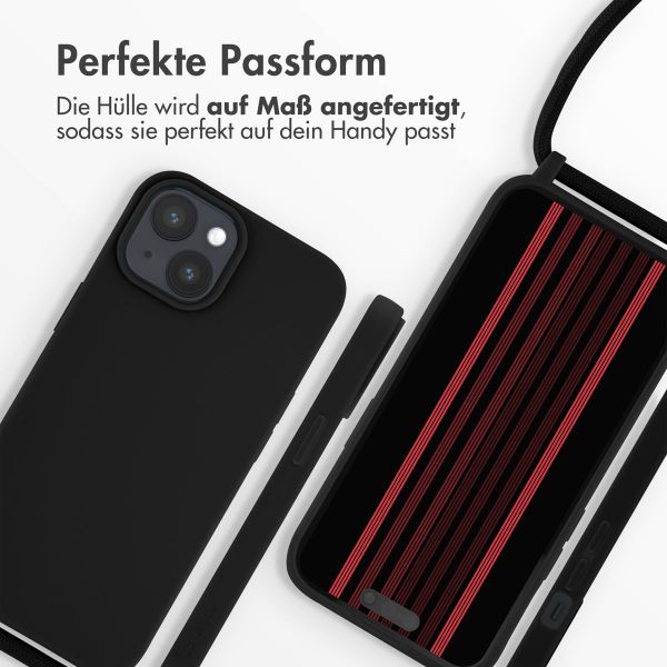 imoshion SilikonHülle mit Band Apple iPhone 15 - Schwarz