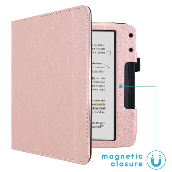 imoshion Vegan Leather Klapphülle für das Kobo Libra Colour - Rose Gold