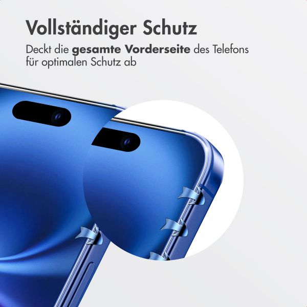 Accezz Gehärteter Glas-Schutz + Applikator Apple iPhone 16 Plus / 15 Plus