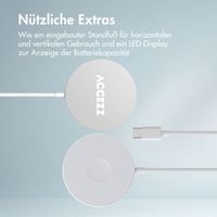 Accezz Wireless Charger USB-C | Drahtloses MagSafe- und Qi2-Ladegerät - 1 Meter - Weiß