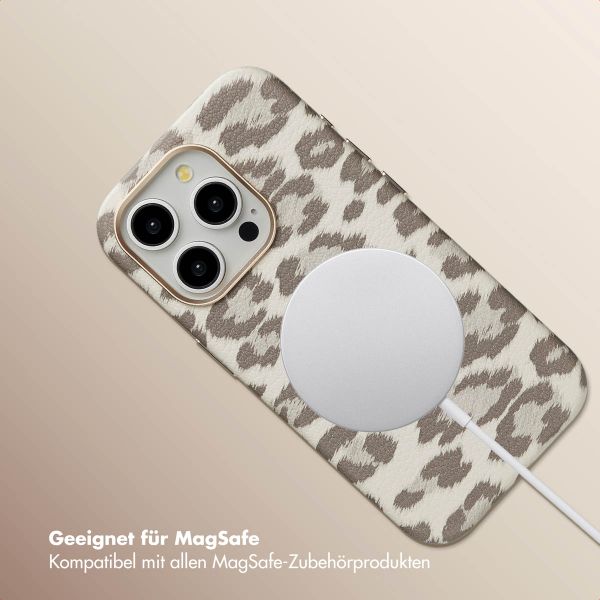 Selencia Sabi Backcover Leopardenmuster mit MagSafe Apple iPhone 15 Pro - Soft Ivory