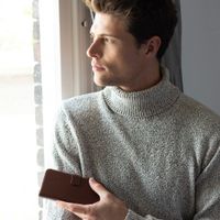 Selencia Echtleder Klapphülle Samsung Galaxy A42 - Braun