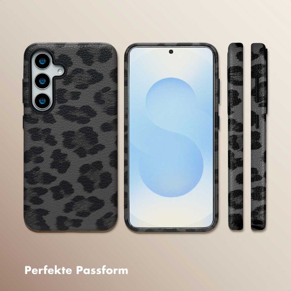 Selencia Sabi Backcover Leopardenmuster mit MagSafe Samsung Galaxy S25 - Midnight Black