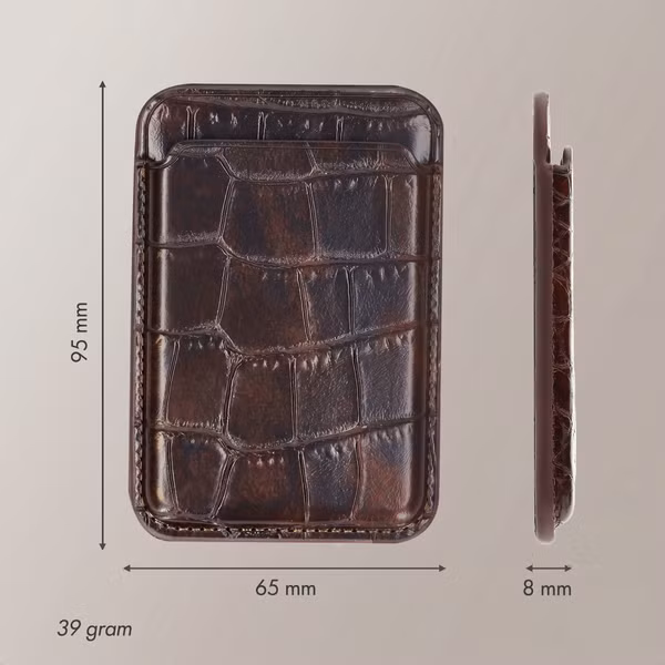 Selencia Croco Kartenhalter mit MagSafe - Choco Brown