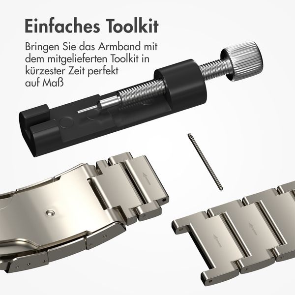 Accezz Mattes Titanstahlarmband -   Garmin 22 mm Anschluss - Titanium