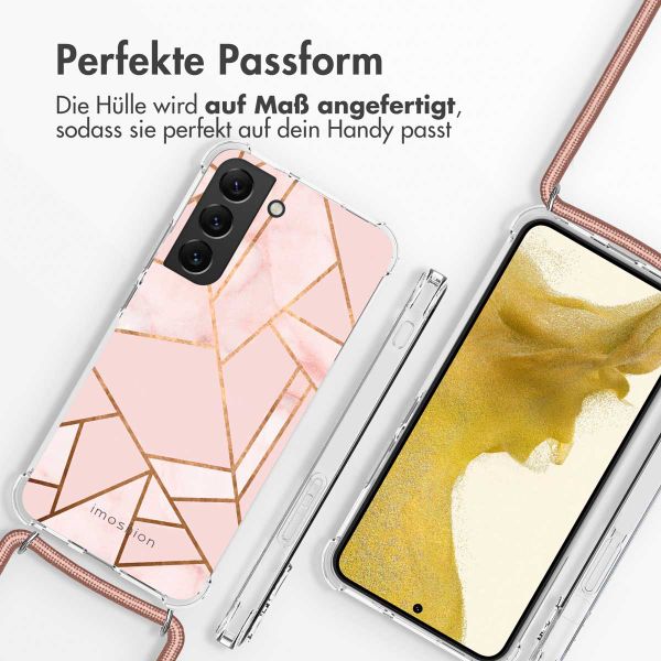 imoshion Design Hülle mit Band für das Samsung Galaxy S22 Plus - Pink Graphic