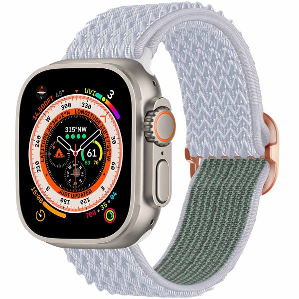 imoshion Elastische Nylonarmband für das Apple Watch Series 1-10 / SE / Ultra (2) - 42/44/45/46/49 mm - Hellgrau