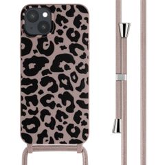 imoshion Silikonhülle design mit Band für das iPhone 15 Plus - Animal Pink