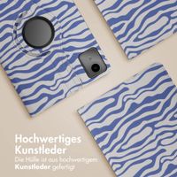 imoshion 360° drehbare Design Klapphülle Lenovo Tab M11 - White Blue Stripes