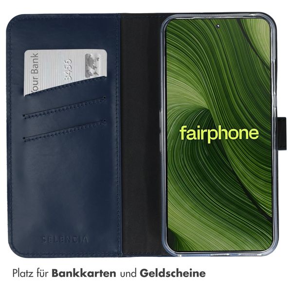 Selencia Echtleder Klapphülle Fairphone 6 - Dunkelblau