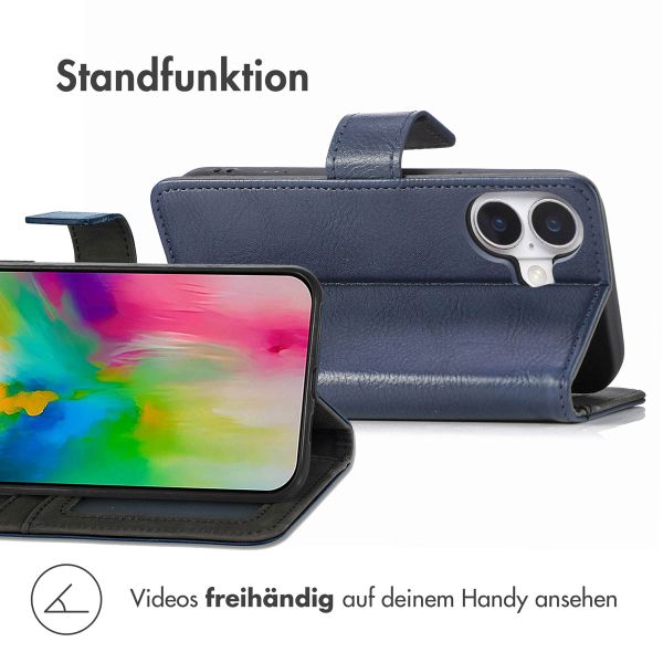 imoshion Luxuriöse Klapphülle Apple iPhone 16 Plus - Dunkelblau