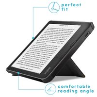 imoshion Design Klappbare Klapphülle für das Kobo Libra 2 / Tolino Vision 6 - Black Marble