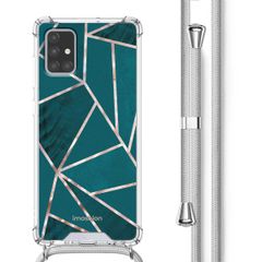 imoshion Design Hülle mit Band Samsung Galaxy A71 - Petrol Green Graphic