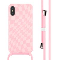 imoshion Silikonhülle design mit Band für das iPhone X / Xs - Retro Pink