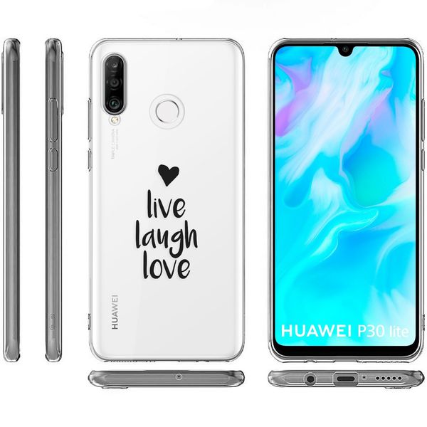 imoshion Design Hülle Huawei P30 Lite - Live Laugh Love - Schwarz