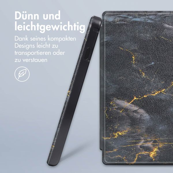 imoshion Design Slim Hard Case Sleepcover für das Kobo Clara Colour / Clara BW / Tolino Shine 5 / Shine Color - Black Marble
