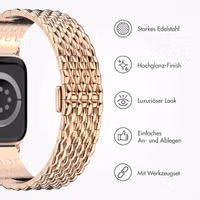 Selencia Drachenarmband aus Stahl für das  Apple Watch Series 1 t/m 11 / SE / Ultra (44/45/46/49 mm) - Rosé gold