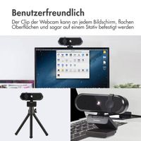 imoshion Webcam 2K QHD - Geeignet für Laptops und Computer - Schwarz