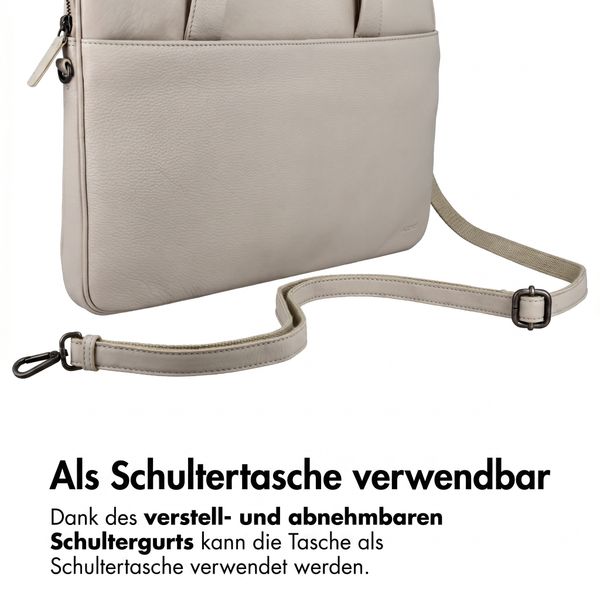 Accezz Leather Laptoptasche 16 Zoll - Beige