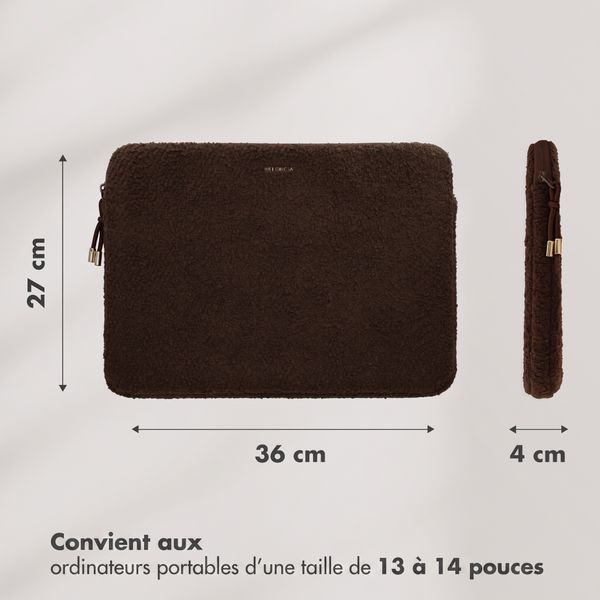 Selencia Teddy Laptop Hülle 13-14 Zoll - Laptop Sleeve - Choco Brown
