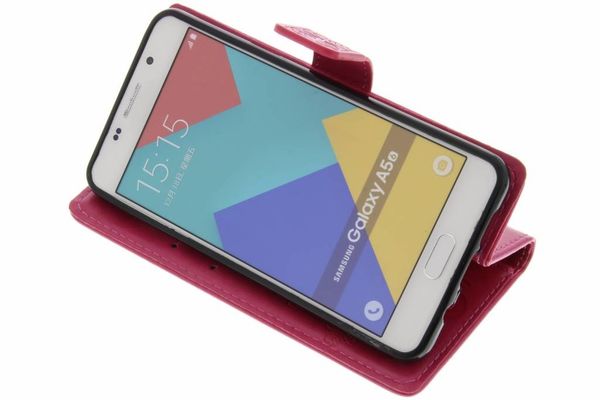 Kleeblumen Klapphülle Fuchsia für Samsung Galaxy A5 2016